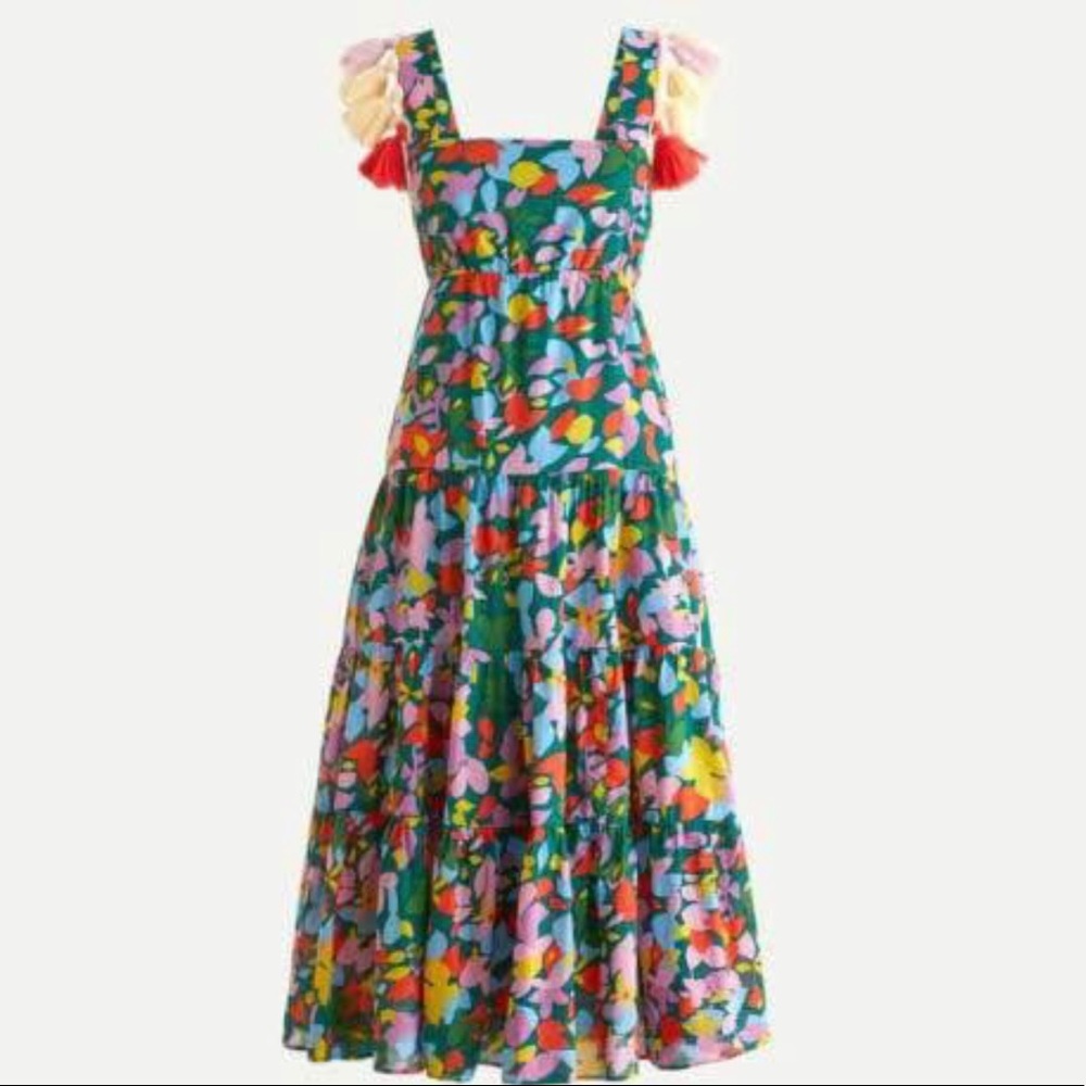 J. Crew TASSEL DRESS IN CONFETTI FLORAL in XXL. Worn only twice